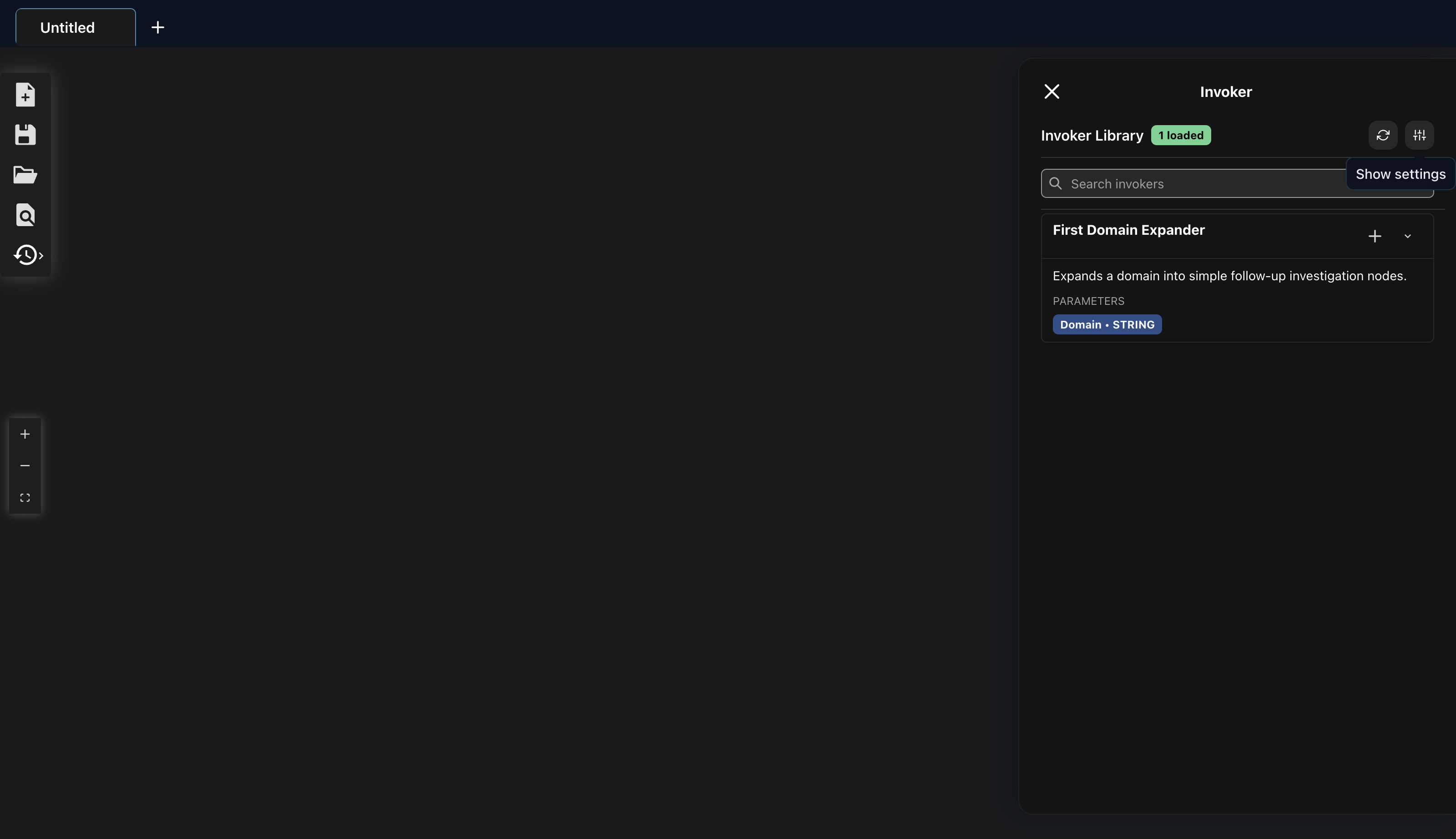 SIERRA Invoker panel with First Domain Expander loaded